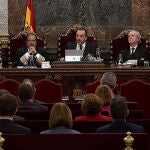 El tribunal del juicio del "procés", durante una de las sesiones de la vista oral celebrada en el Tribunal Supremo