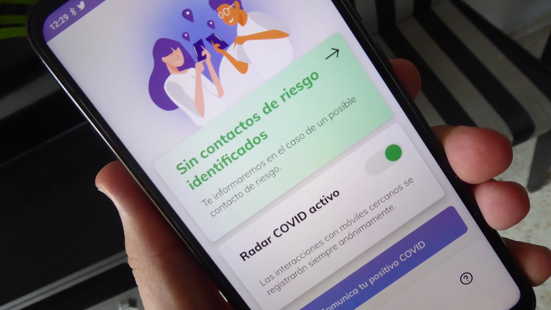 Un telefono inteligente con la aplicación Radar CovidEUROPA PRESS24/09/2020