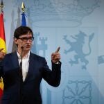 El ministro de Sanidad, Salvador Illa, durante su intervención en una comparecencia donde ha pedido a la Comunidad de Madrid "revisar sus decisiones y escuchar a la ciencia" a la hora de gestionar laMONCLOA26/09/2020