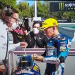 Polémica por las Esteladas en las gorras de los pilotos que suben al podio en el GP de Cataluña