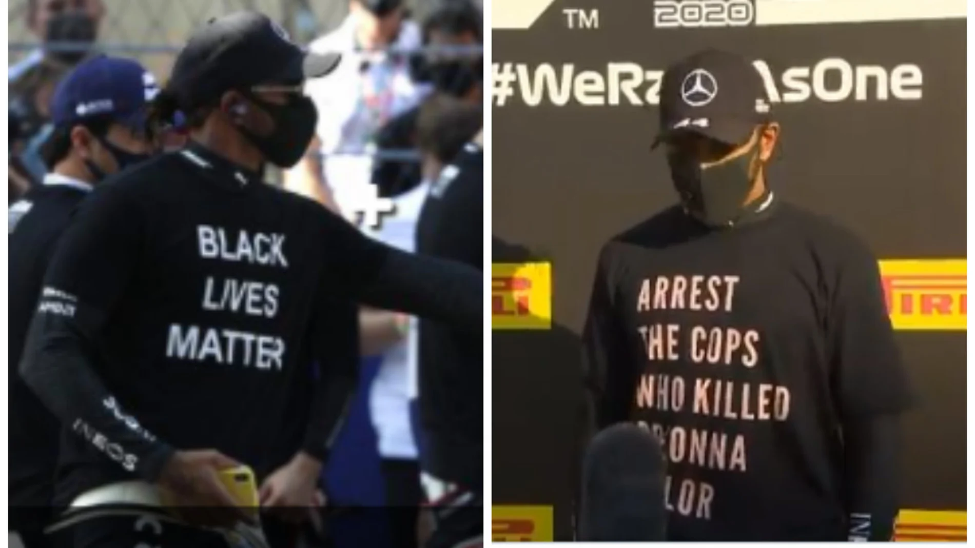 Las camisetas reivindicativas de Lewis Hamilton