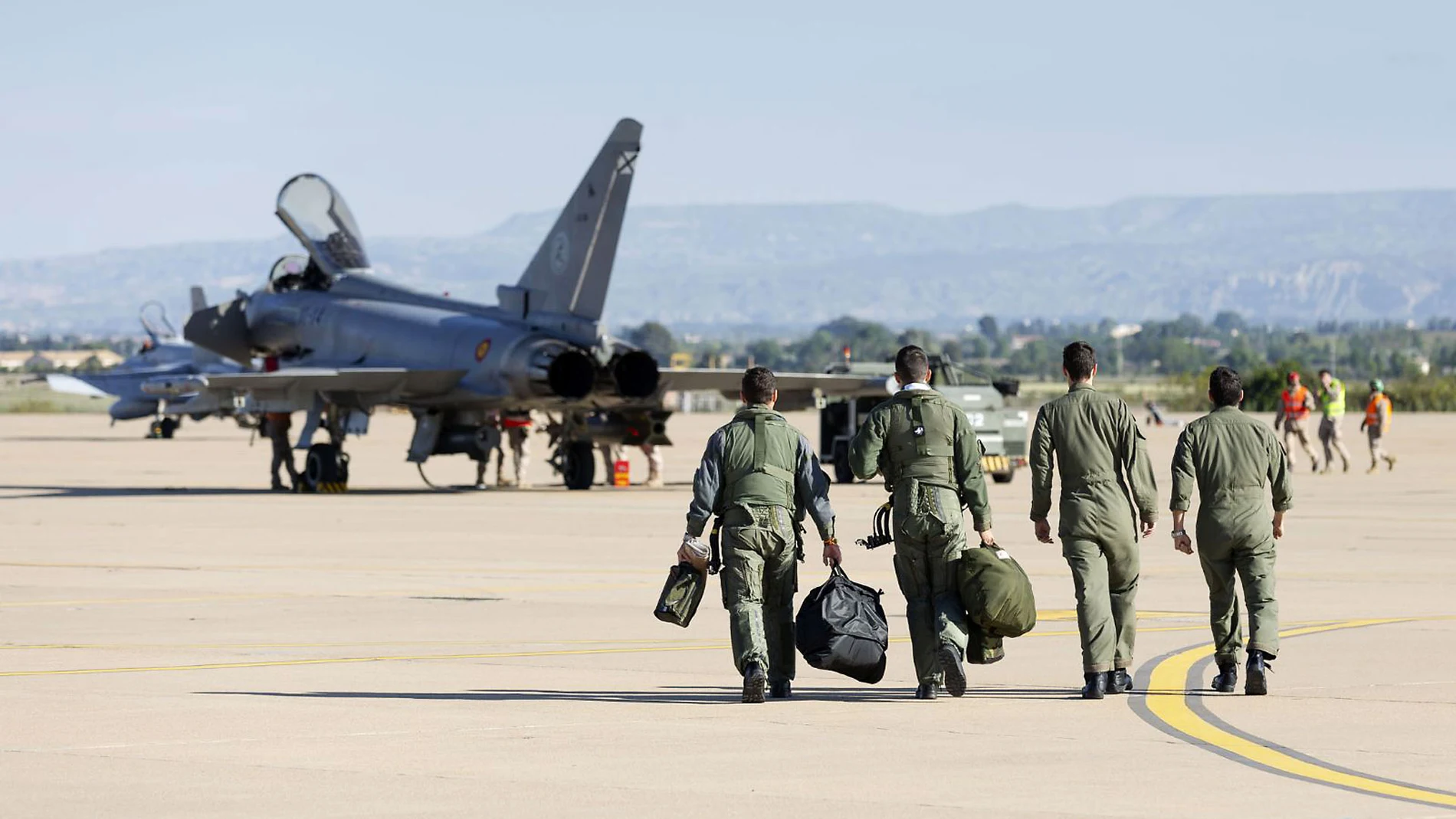 Pilotos del Ejército del Aire durante un ejercicio