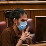 El diputado y secretario general de Unidas Podemos, Alberto Rodríguez, en el Congreso de los Diputados