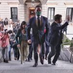 El presidente de Vox, Santiago Abascal el día que su grupo registró la moción de censura