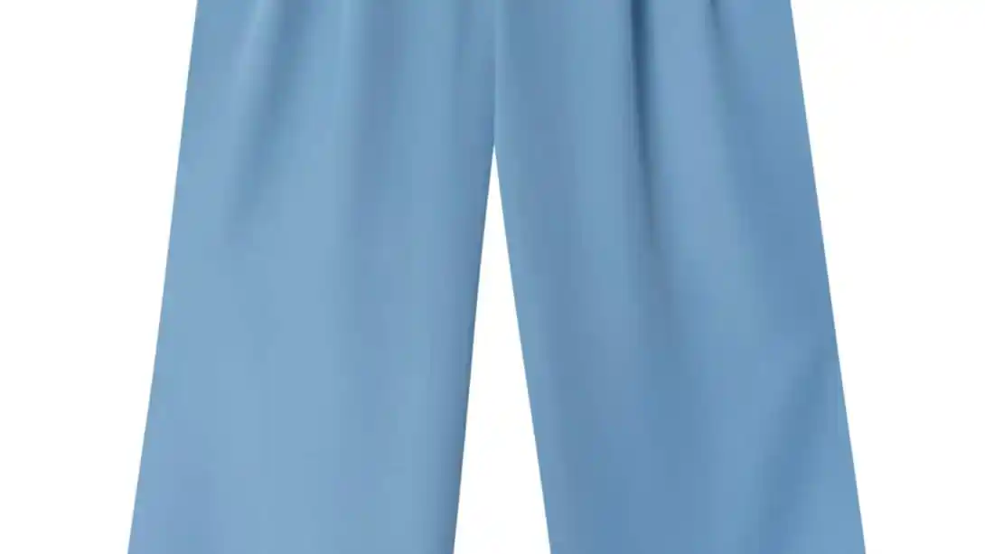 Pantalón de pinzas azul.