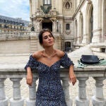 Mery Turiel con vestido de flores de Pull&Bear.
