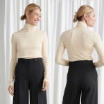 En la imagen, una mujer luce pantalón de pinzas.