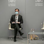 El ministro de Consumo, Alberto Garzón, tras ofrecer una rueda de prensa