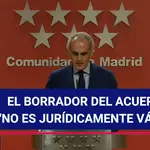 Madrid dice que el borrador "no es jurídicamente válido"