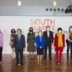 La vicepresidenta tercera y ministra de Asuntos Económicos y Transformación Digital, Nadia Calviño (centro), presidió la inauguración del South Summit 2020