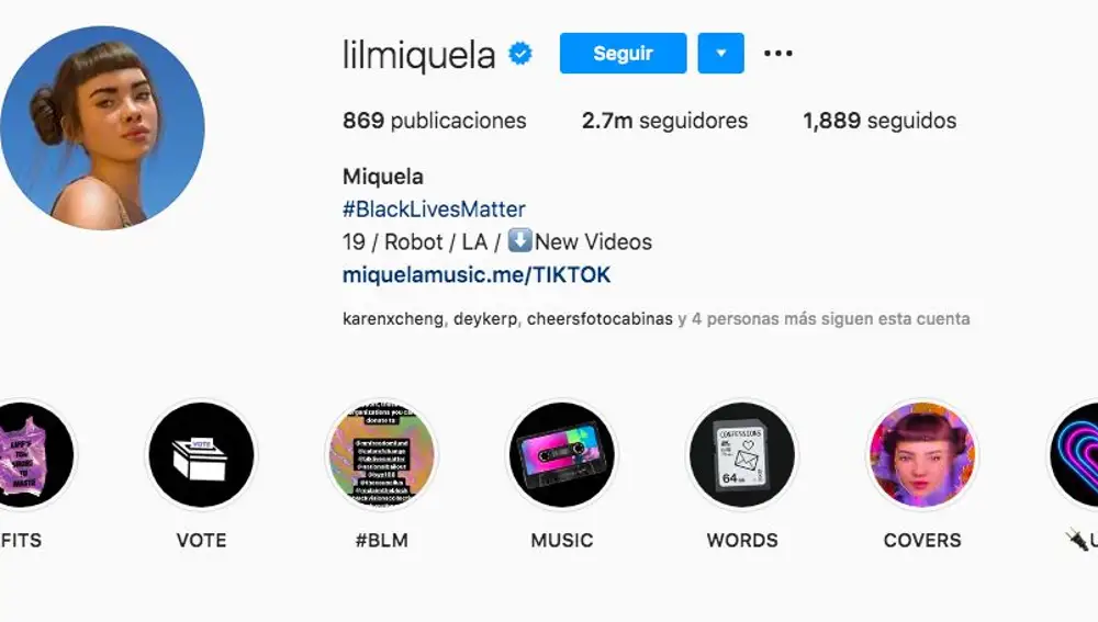 3. Lilmiquela: un robot con su propia cuenta