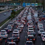 Atascos en Madrid en la carretera de circunvalación M30