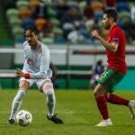 José Campaña en su debut como internacional español.