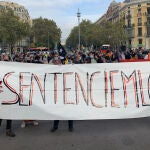 La cabeza de la protesta de los CDR, en Barcelona