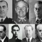 Luis Carrero Blanco, Gonzalo Queipo de Llano, Emilio Mola, Eduardo Torroja, Onésimo Redondo, José Antonio Primo de Rivera y Juan Yagüe