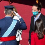 Día de la Hispanidad, desfile del 12 de Octubre. Rey y Pablo Iglesias