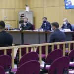 Sergi Enrich, Antonio Luna y Eddy Silvestre, durante el juicio.