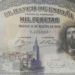 Billete de 1.000 pesetas de la Segunda Rep&uacute;blica