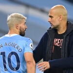 Sergio 'Kun' Agüero y Pep Guardiola.