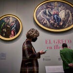 Aspecto de la exposición 'El Greco en Illescas', las cinco obras del Greco que se conservan en el Santuario de Nuestra Señora de la Caridad de Illescas de las que se ha hecho anfitrión el Museo Nacional del Prado, muestra que se ha presentado este lune