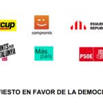 El bloque de la investidura firma un manifiesto "a favor de la democracia" contra Vox