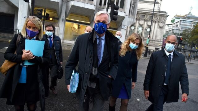 El negociador europeo para el Brexit, Michel Barnier, este jueves en Londres