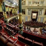 - Vista del hemiciclo durante la segunda sesión del debate de moción de censura