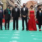 El ministro José Luis Rodríguez Uribes, junto al alcalde, Óscar Puente, la concejala de Cultura y Turismo, Ana Redondo, y el director del certamen, Javier Angulo, inauguran la Seminci