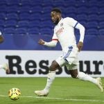Moussa Dembélé con el Olympique de Lyon.