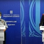 La Subdirectora Operativa de Protecció Civil, Imma Soler, y el comisario jefe de los Mossos d'Esquadra, Eduard Sallent. EUROPA PRESS