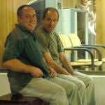 Henry Parot (izda.), junto al también etarra Juan Lorenzo Lasa Michelena, "Txikierdi", en uno de sus juicios en la Audiencia Nacional