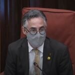 El conseller de Empresa y Conocimiento de la Generalitat, Ramon Tremosa, este jueves en el Parlament.
