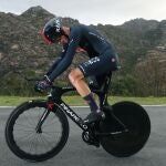 Chris Froome, en la contrarreloj de Ézaro