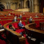 Vista del hemiciclo durante una sesión de control al Govern de la Generalitat en el Parlament.