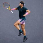 Nadal celebra un punto en el partido de cuartos de final de París-Bercy ante Pablo Carreño