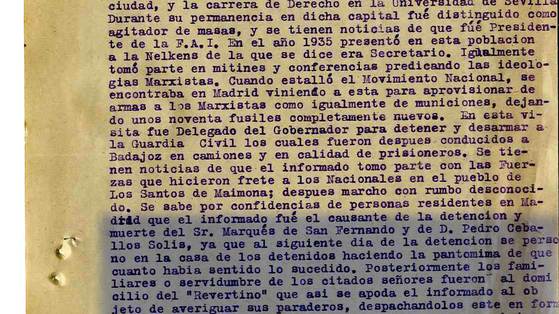En este Escrito se le dibuja como un "reo de cuidado"