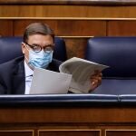 El ministro de Agricultura, Luis Planas, durante el Pleno del Congreso