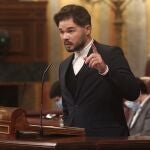 Gabriel Rufián, portavoz de ERC, durante una intervención en el Congreso.