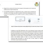 Una docena de «notables irregularidades» En el informe del perito informático, de más de medio centenar de folios (arriba, varios extractos), se concluye que los sms que Martínez atribuye al exministro presentan «una alta probabilidad de manipulación»