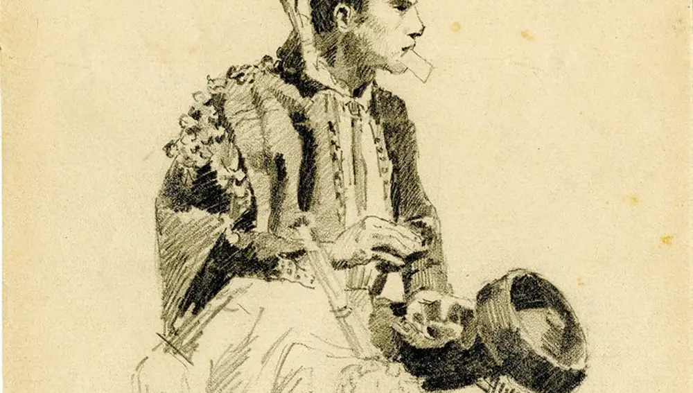 Retrato de bandolero hecho a lápiz