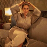 Vicky Martín Berrocal con kimono diseño por ella.