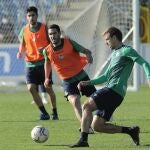 Martín Merquelanz en un entrenamiento de la Real Sociedad.
