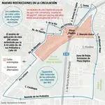 Restricciones a la circulación en Plaza Elíptica
