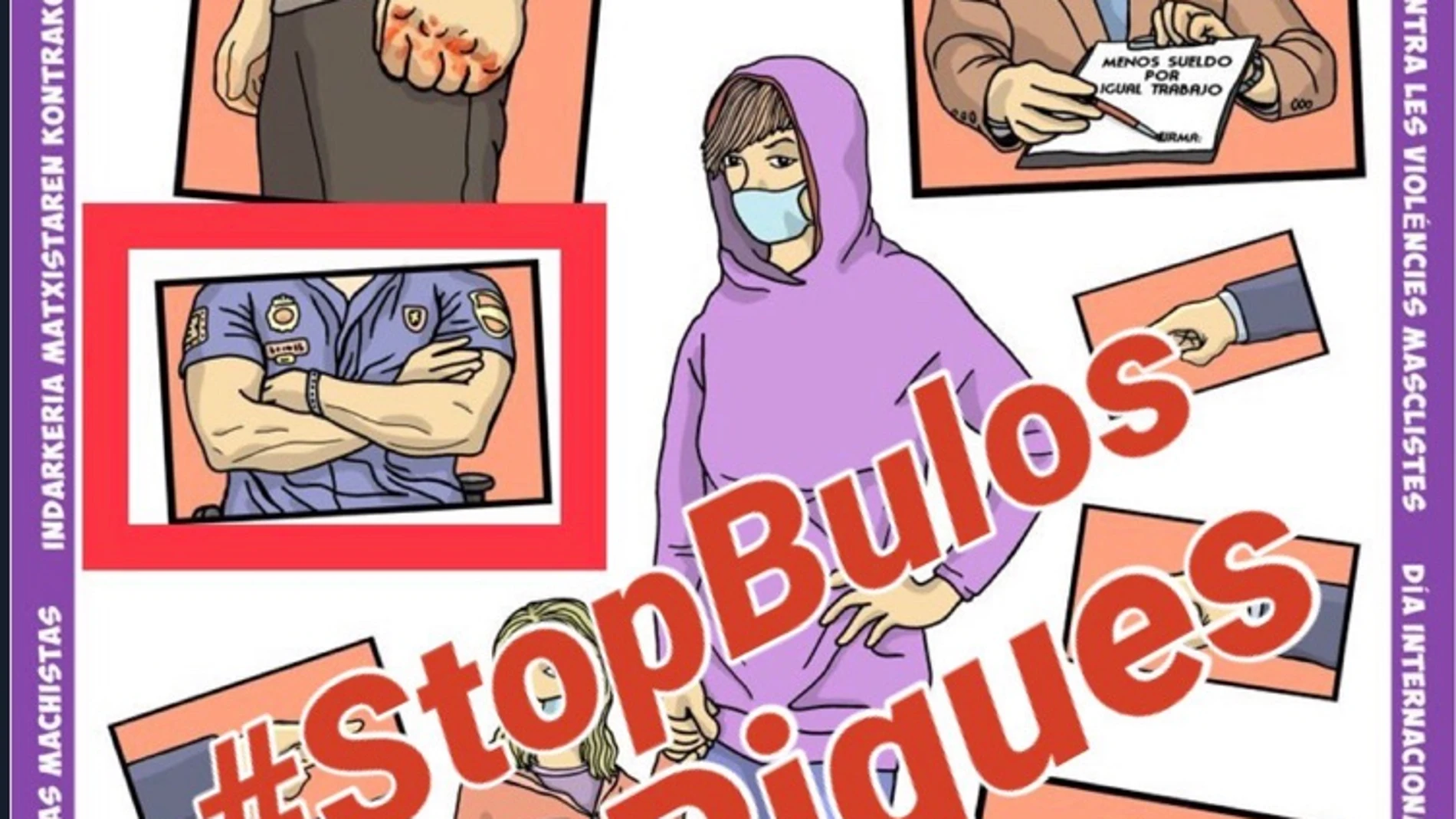 Cartel de la Confederación General del Trabajo que el sindicato de policía Jupol pidió rectificación por considerar que se criminaliza al Cuerpo