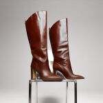 Botas Zara tacón piel.