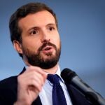 El presidente del PP, Pablo Casado