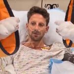  La primera imagen y las primeras palabras de Grosjean desde el hospital, con las manos quemadas