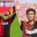 La imagen que subió Messi a Instagram: los dos con la camiseta de Newell's y con el mismo gesto