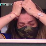Dalma rompió a llorar cuando los jugadores de Boca le dedicaron un gol a su padre, Diego Armando Maradona.