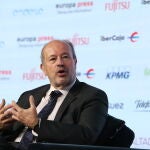 El ministro de Justicia, Juan Carlos Campo, en el desayuno informativo de Europa Press, hoy en Madrid